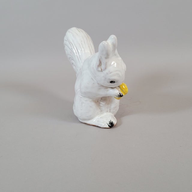 Figurative Vintage Italian White Glazed Terracotta Squirrel Figurine For Sale - Image 3 of 10