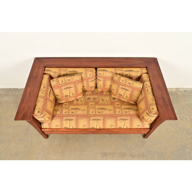 Stickley Mission Arts and Crafts Cherry Wood Prairie Spindle Settle Sofa For Sale In South Bend - Image 6 of 15