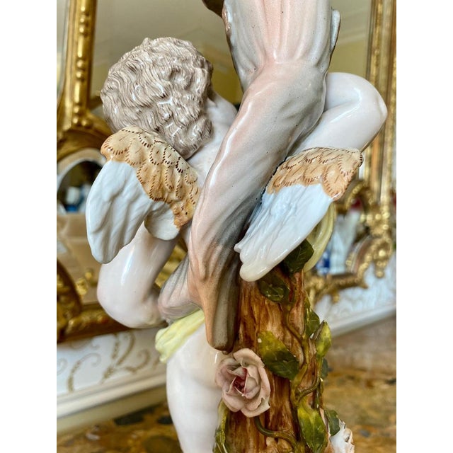 Venus & Cupid Porcelain Candlesticks from Sitzendorf, 19th Century, Set of 2 For Sale - Image 16 of 18