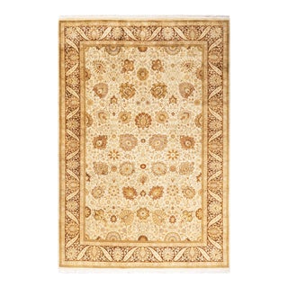 Mogul, One-of-a-Kind Hand-Knotted Area Rug - Ivory, 6' 2" x 9' 2" For Sale