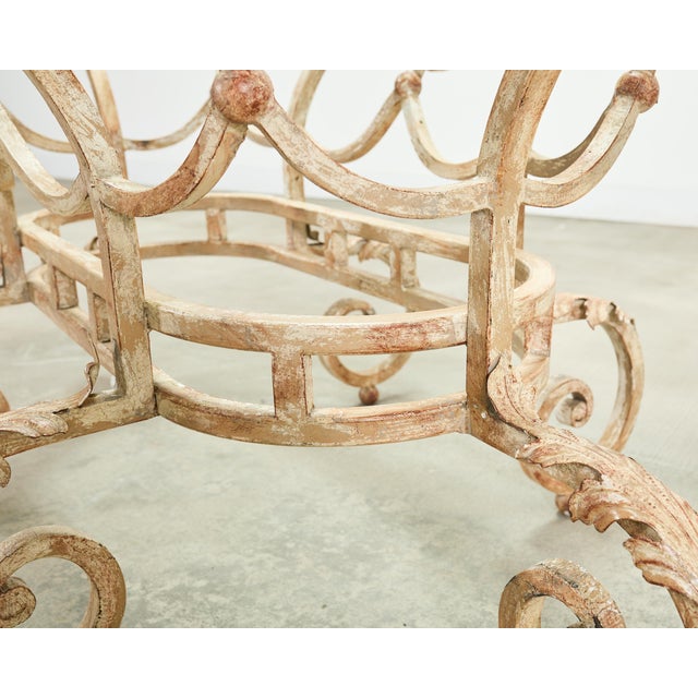 20th Century Italian Regency Wrought Iron Garden Dining Table For Sale - Image 16 of 18