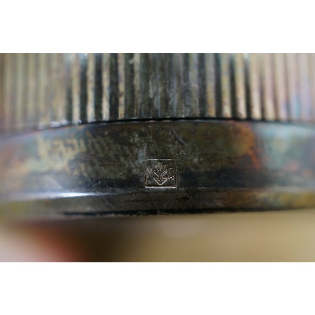 Late 20th Century Tiffany & Co Ribbed Round Cylindrical Silver Plate Table Lighter For Sale - Image 11 of 13