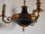 1960s Vintage French Empire 3-Arm Brass Dark Green Tole Chandelier, 1960s For Sale - Image 5 of 16