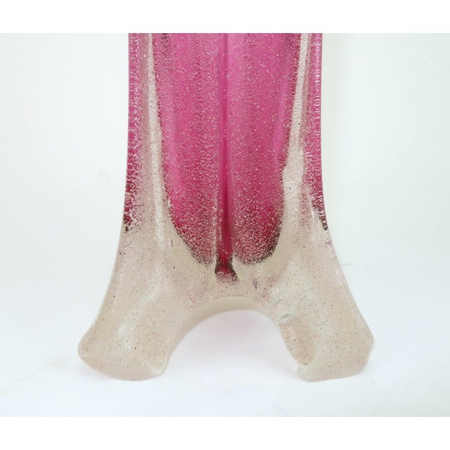 Neal Drobnis Sand Cast Magenta Art Glass Vase, 1997 For Sale - Image 13 of 18
