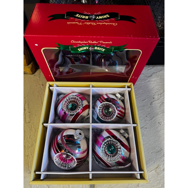 Christopher Radko Shiny Brite Glass Ornaments, 5.5