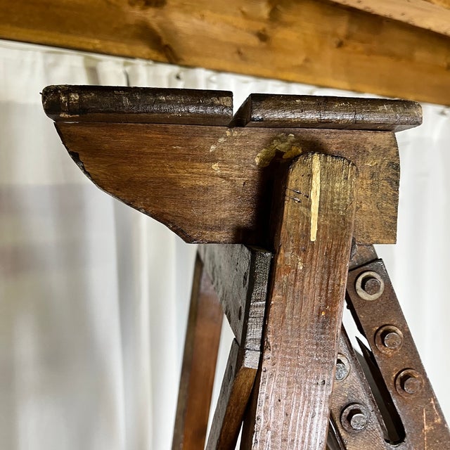Large Wooden Painters Stepladder, 1940s For Sale - Image 9 of 13