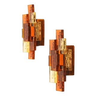 Glass Wall Lamps by Svend Aage Holm Sørensen, 1960s, Set of 2 For Sale