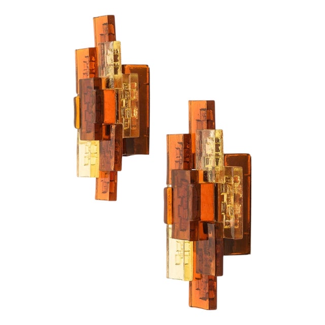 Glass Wall Lamps by Svend Aage Holm Sørensen, 1960s, Set of 2 For Sale