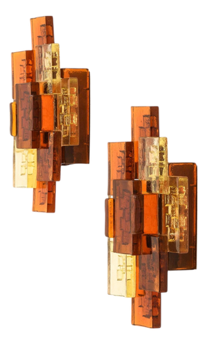 Glass Wall Lamps by Svend Aage Holm Sørensen, 1960s, Set of 2