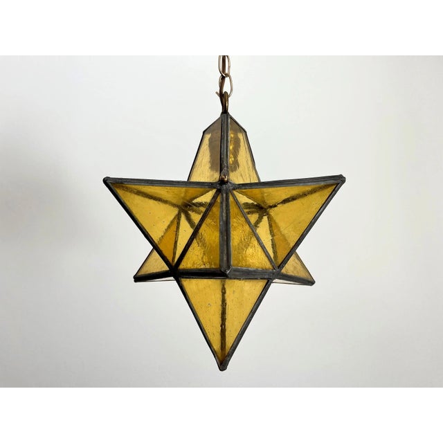 Mid-Century Modern 1960s Gold Glass Star Light For Sale - Image 3 of 18
