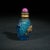 Fine Carved Peking Glass Snuff Bottle With Gilded Bat Relief, Chinese Vintage Collectible Snuff Bottle For Sale - Image 4 of 9