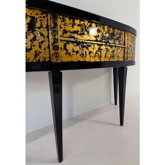 French Art Deco Black and Gold Sideboard, Late 1940s For Sale - Image 9 of 14