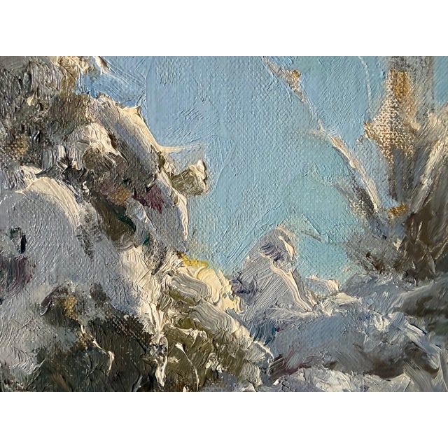 2010s Original Bill Anton "Heavy Snows" Oil on Board 2012 Signed Front and Back For Sale - Image 5 of 9