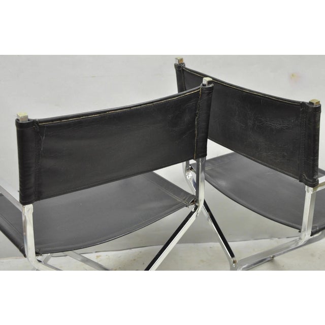 Vintage Daystrom Mid Century Modern Chrome & Naugahyde Directors Chairs - Pair For Sale - Image 16 of 17