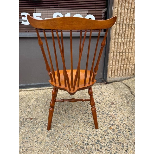 Set of 4 Vintage Windsor Style Spindle Back Dining Chairs For Sale - Image 12 of 15