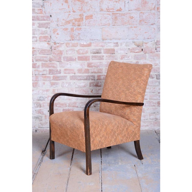 Brown Set of Art Deco Armchairs in Beech, 1930s For Sale - Image 8 of 18