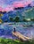 Blue Oil Painting the Romantic Silence of a Pink Sunset Oksana Ivanyuk For Sale - Image 8 of 11