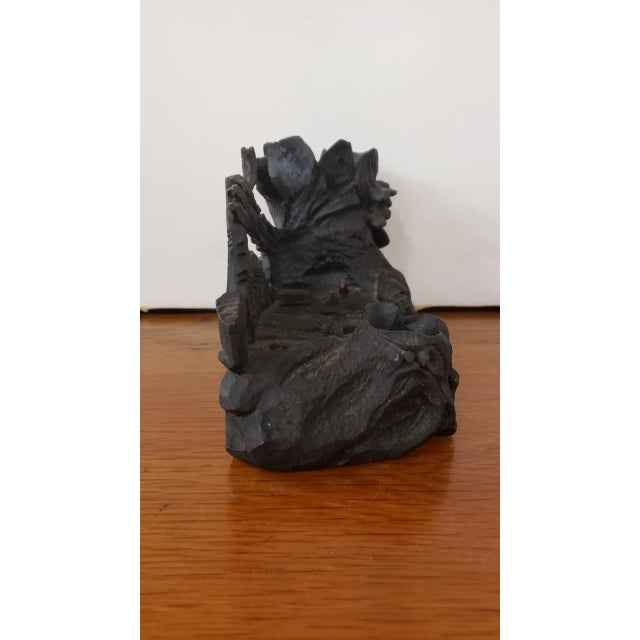 Brown Circa 1880 Swiss Black Forest Wood Tree Trunk Form Inkwell Desk Caddy For Sale - Image 8 of 10