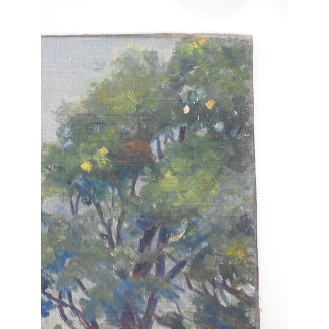 Early 20th Century Early 20th Century Farmhouse Landscape Painting For Sale - Image 5 of 7