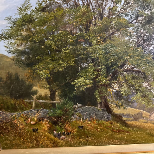 A Glimpse of Lock Lomond by Hamilton Maxwell 1885 Large Landscape Oil Painting For Sale - Image 9 of 12