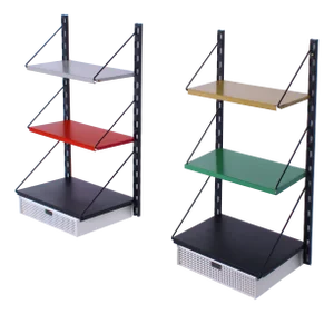 Modular Colored Metal Wall System by Tjerk Reijenga for Pilastro, 1950s, Set of 10