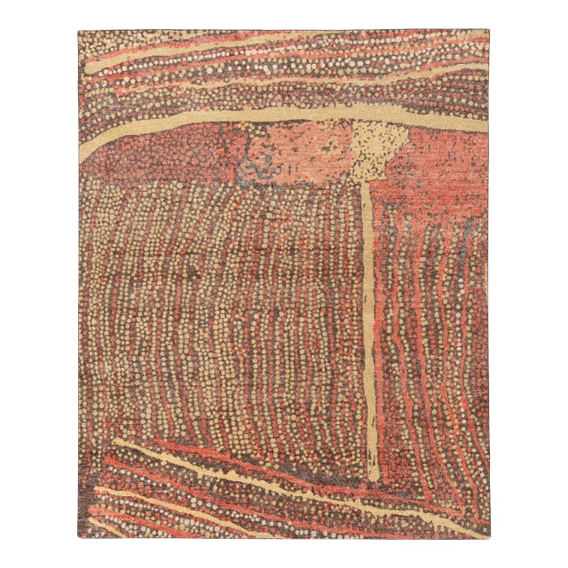 Rug & Kilim’s Meadow Rug in Brown and Red, 5x8 For Sale