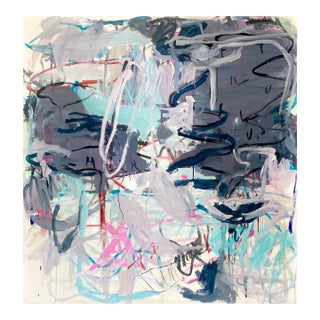 Contemporary Abstract Acrylic and Oil Stick on Canvas "Day Twenty" by Macha Poynder For Sale