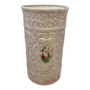Antique Weller Pottery Pink Ceramic Umbrella Holder Vase