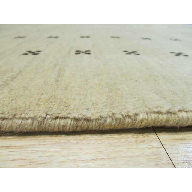 2020s 5x8 Beige Solid Gabbeh Hand-Knotted Wool Rug For Sale - Image 5 of 6