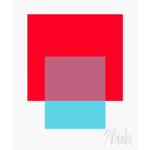 The Interaction of Red and Turquoise Fine Art Print 30" X 40" by Liz Roache For Sale In Boston - Image 6 of 6