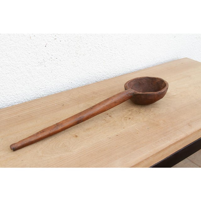 19th Century Large Rustic Soup Serving Spoon For Sale - Image 5 of 6