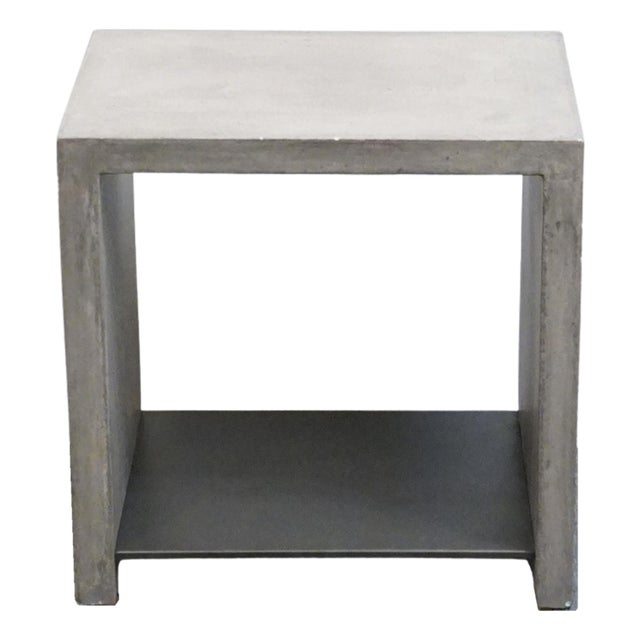 Four Hands Furniture Hugo Contemporary Industrial 22" Concrete Accent End Table For Sale