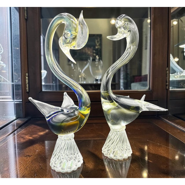 Venetian Murano Glass Swans, 1970s, Set of 2 For Sale - Image 16 of 17
