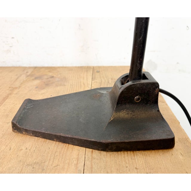 Metal Vintage German Bauhaus Petrol Enamel Table Lamp from Schaco, 1930s For Sale - Image 7 of 18