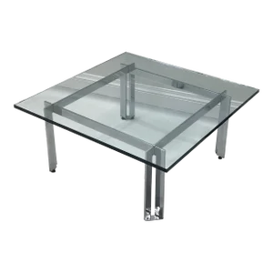 Jame Howell Contemporary Chrome and Glass Coffee Table by Tri-Mark