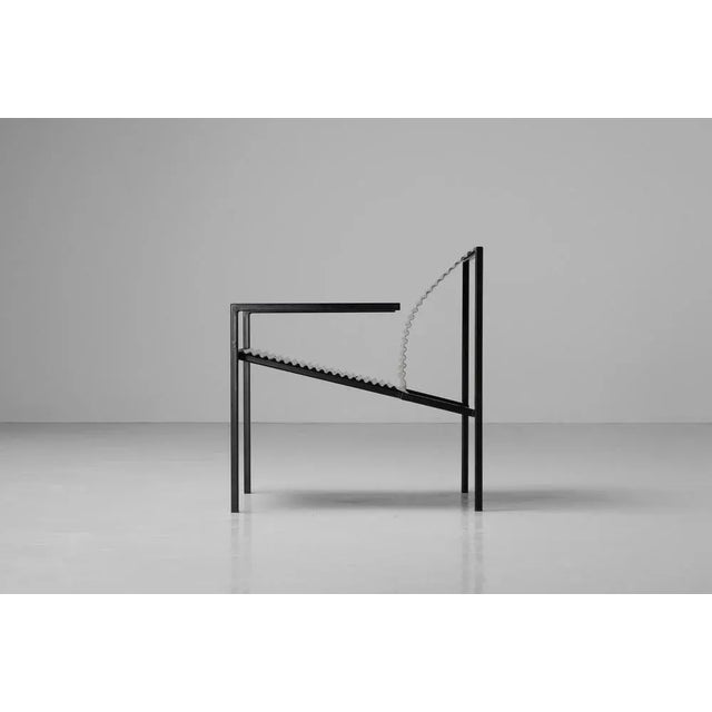 Mario Botta Postmodern Armchair in Folded Metal, Italy, 1980s For Sale - Image 4 of 17