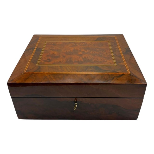 Neo-Classical Vanity Box in Walnut and Velvet, South Germany, 1900s For Sale