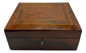 Neo-Classical Vanity Box in Walnut and Velvet, South Germany, 1900s