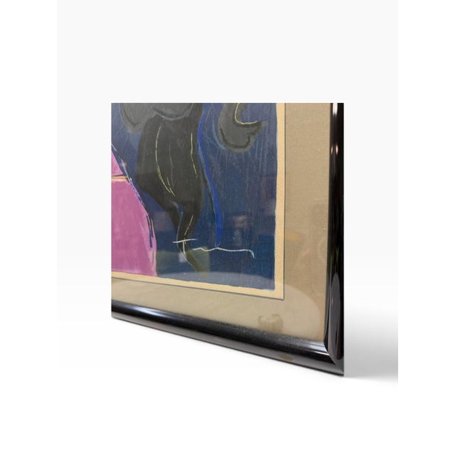 Mid-Century Modern Itzchak Tarkay "Lady in Blue" Signed Limited Edition Serigraph - 232/350 For Sale - Image 3 of 9