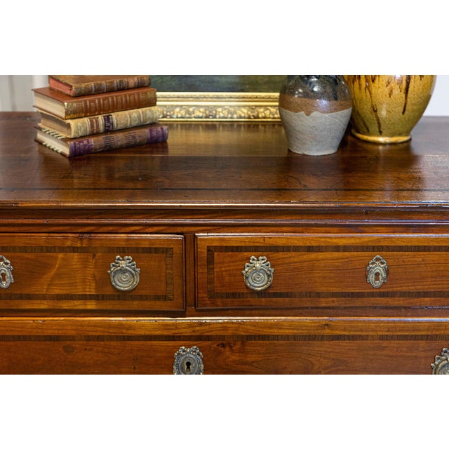 Italian Neoclassical Period 1790s Walnut and Mahogany Commode with Cross Banding For Sale - Image 14 of 14