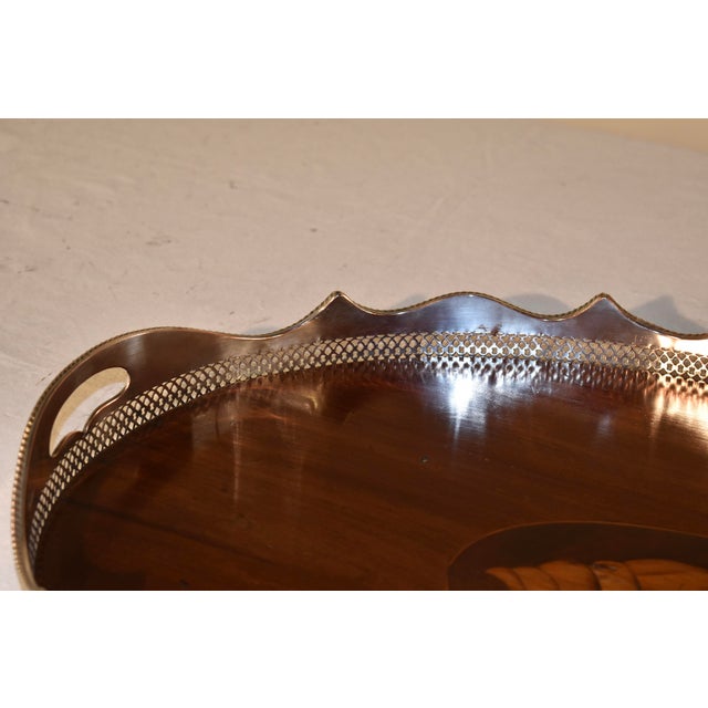 19th Century English Mahogany Serving Tray With Gallery For Sale - Image 9 of 9