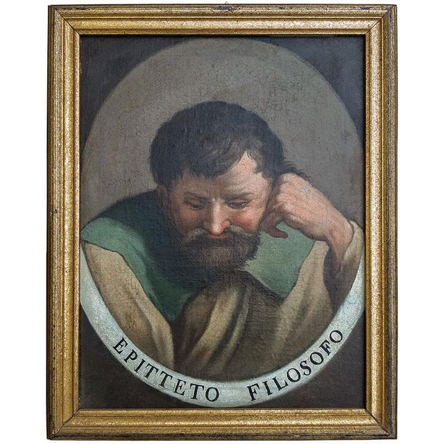 Il Todeschini, Portraits of the Philosophers Epitetus and Themistocles, Athens, 1600s-1700s, Paintings, Framed, Set of 2 For Sale - Image 9 of 16