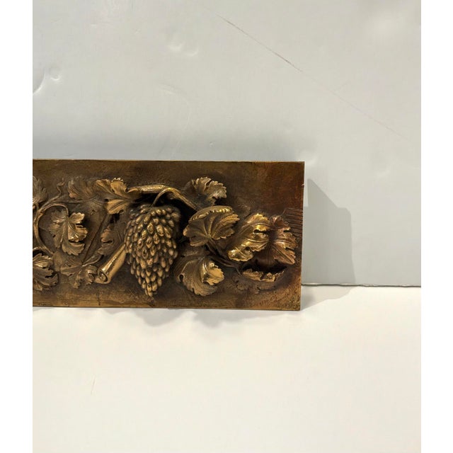 Antique Bronze Architectural Freize Bird With Grapes For Sale - Image 4 of 6
