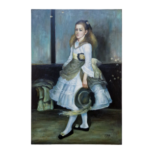 Mid-20th Century Signed S. Mills - Portrait of a Young Girl, Oil on Canvas