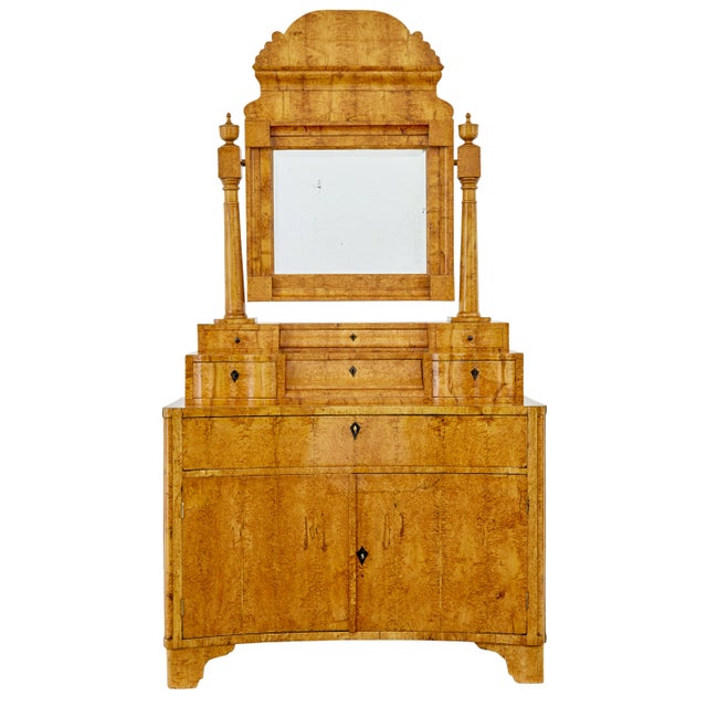 Early 19th Century birch biedermeier vanity dressing cabinet circa 1830. Stunning piece of biedermeier period furniture...