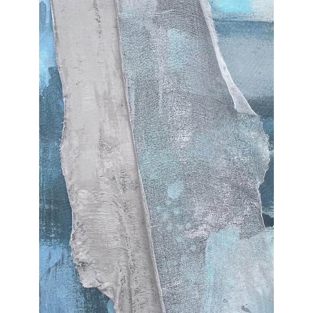 Textile "Echoes in the Night Sky" Large-Scale Gestural Abstract Expression Painting For Sale - Image 7 of 11