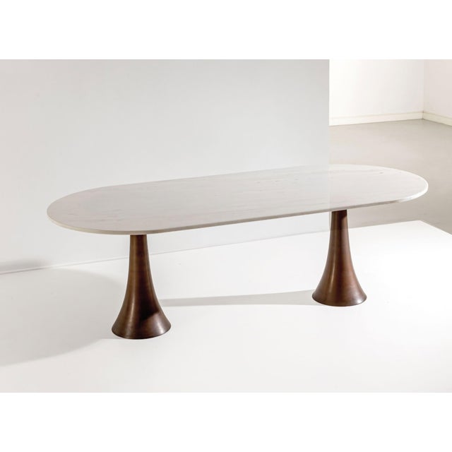 1950s Vintage Model 302 Table with Marble Top by Angelo Mangiarotti for Bernini, 1950s For Sale - Image 5 of 7