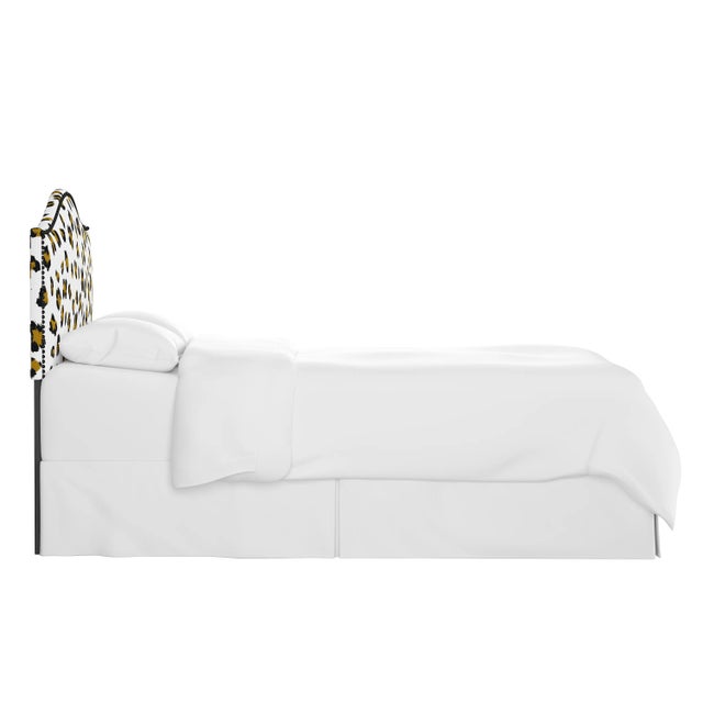 Transitional Ashland Headboard in Ochre Brush Cheetah, Queen For Sale - Image 3 of 7