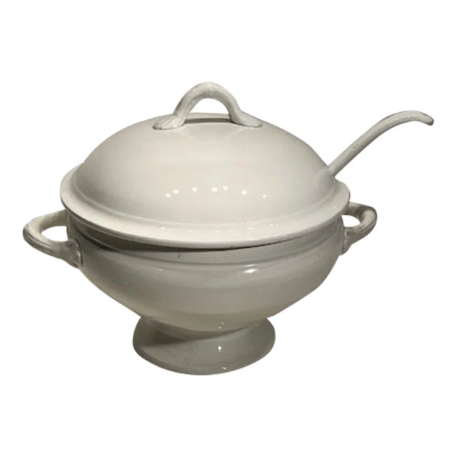Vintage White Belgium Soup Tureen - #350 For Sale