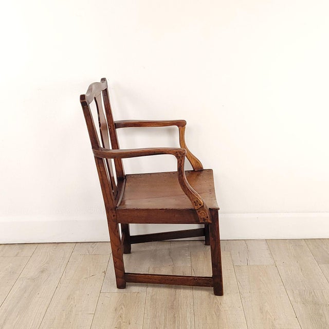 English Oak Armchair With Saddle Seat, 19th Century or Earlier For Sale In San Francisco - Image 6 of 12